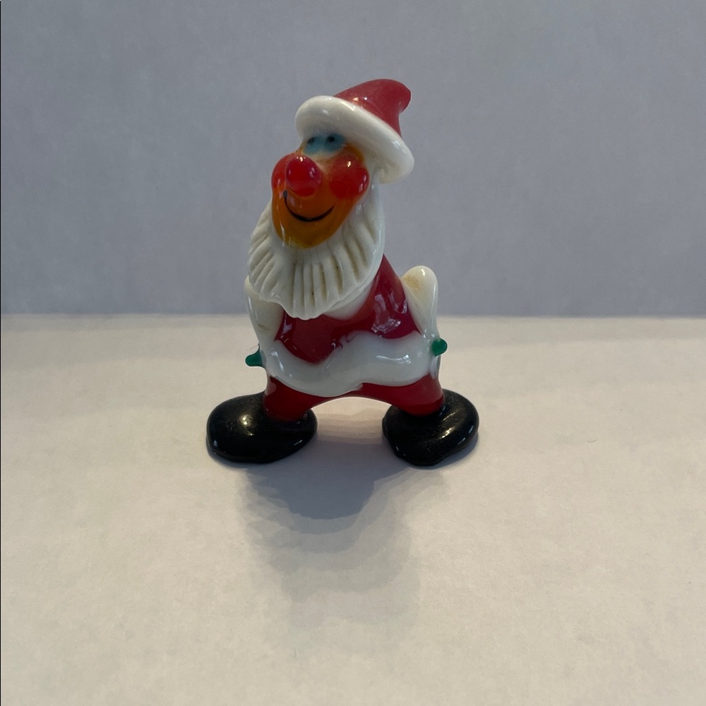Festive Santa Claus Glass Figurine